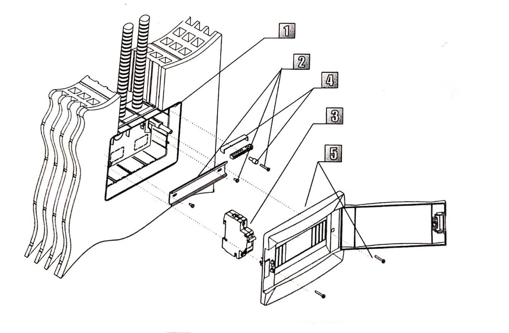 Tủ điện âm tường Makel - 2 Module - Nắp trong 63002