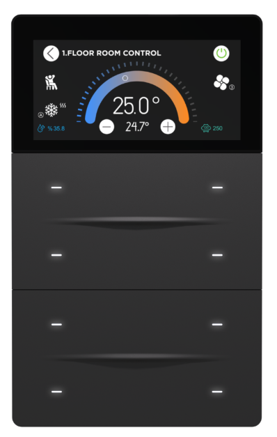 İXM 3’’ KNX Touch Panel 8 Button Aluminium Black