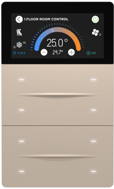 İXM 3’’ KNX Touch Panel 8 Button Aluminium Rose Gold