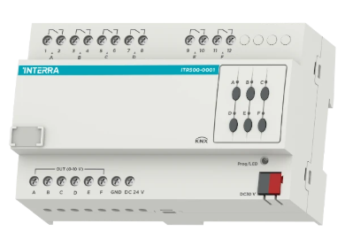 Interra KNX Ballast Controller - 6 Channel 10a (0/1-10V DC)