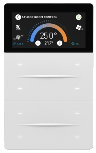 İXM 3’’ KNX Touch Panel 8 Button Aluminium Natural
