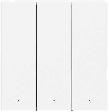 ZB P10 Series 3-Gang 3-Button Switch Panel (Pearl White)