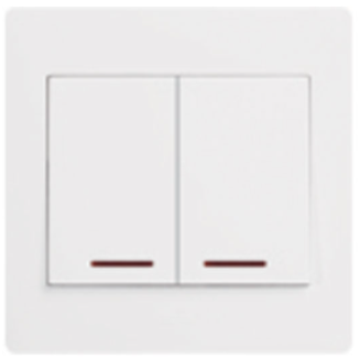 [WGML2D2N] Công tắc đôi 20AX 1 chiều có đèn báo hiệu WGML2D2N - Thiết bị điện Hager cao cấp chuẩn Châu Âu bền bỉ an toàn